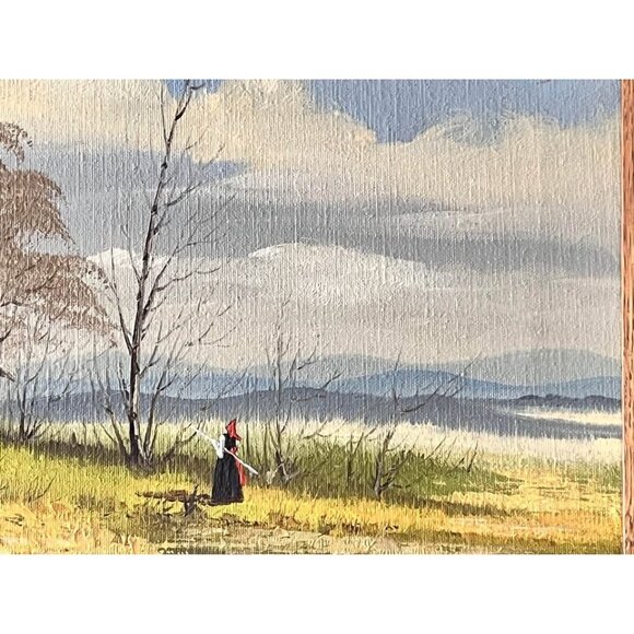 Vintage BRENNER ART Oil Painting Signed-Brenner, cabin scene - Picture 5 of 10